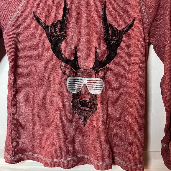 Arizona Boys Red Long Sleeve Graphic Thermal Shirt 8 - Picture 3 of 5